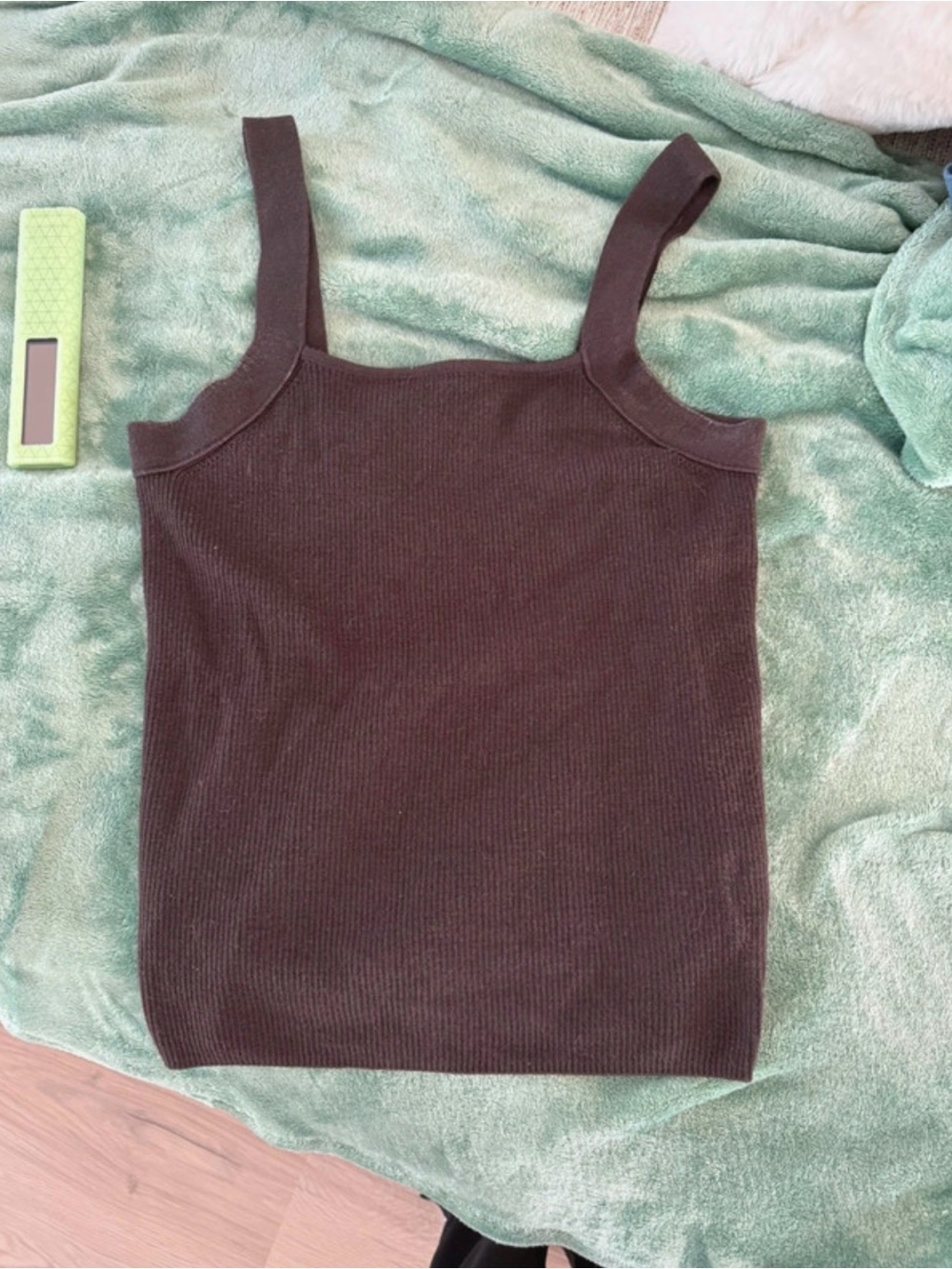 Tahari Classic Ribbed Tank Top — Brown